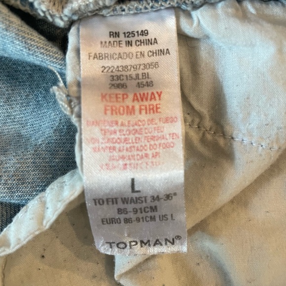 Topman Dungaree Denim Short Overalls Size Large - Picture 6 of 12